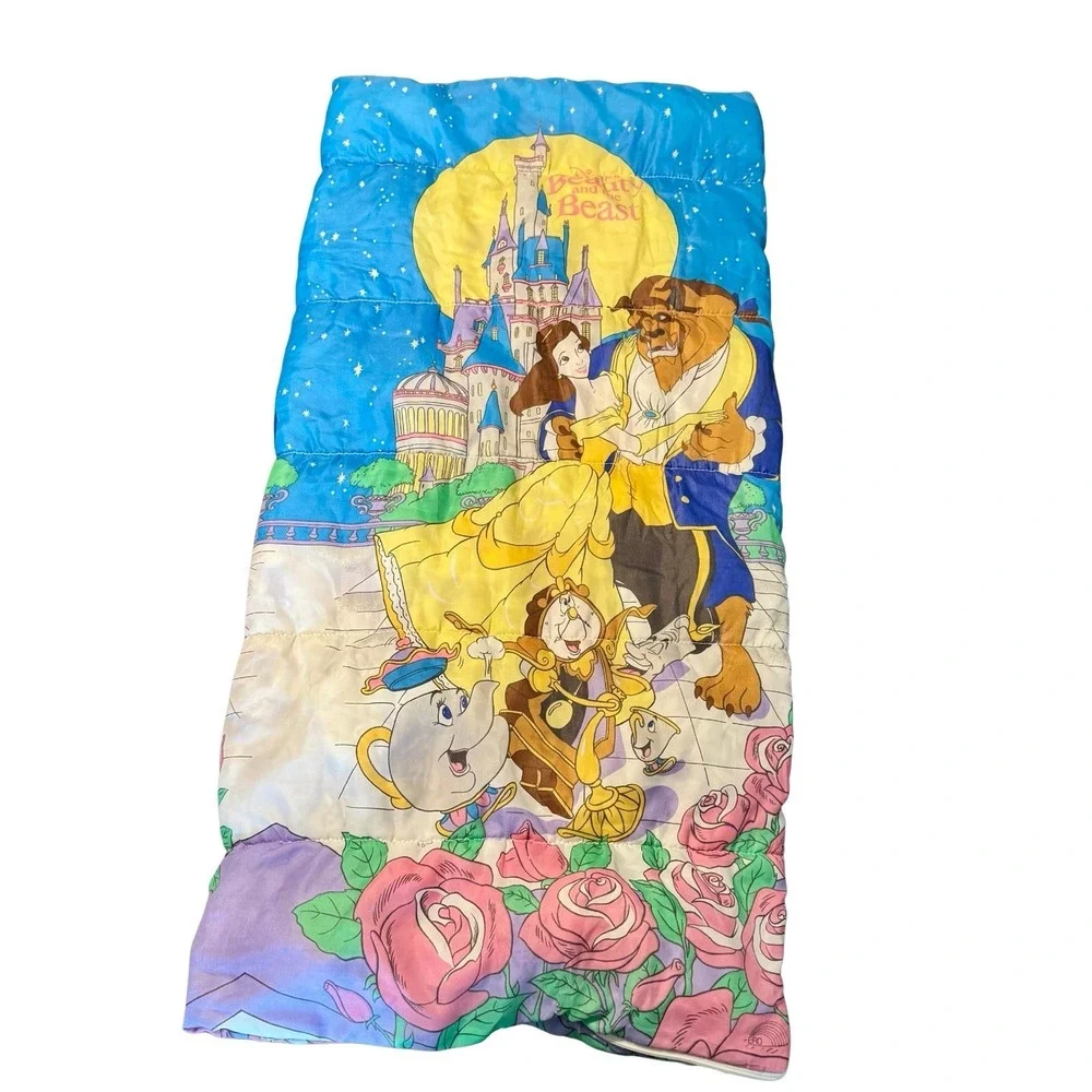Vintage Beauty & The Beast Sleeping Bag Belle 1990s Disney 27x55